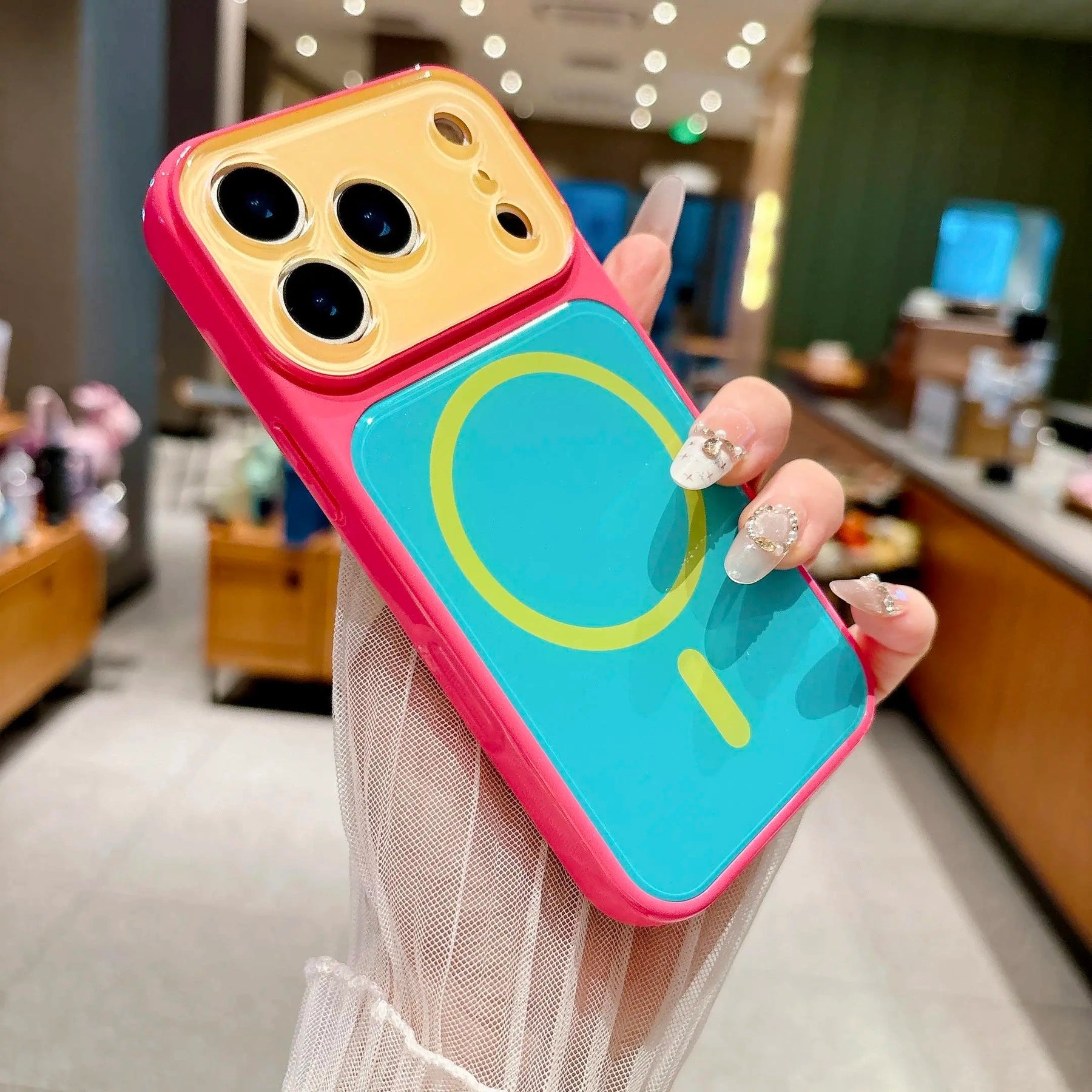 SummerFinds dopamine Contrast color newly upgraded with magnetic suction Suitable for iPhone 17 16 15 14 Pro Max Magnetic phone case Contrast color full lens protection Compatible with iPhone 17 Pro Max Magnetic phone case No paint peeling, anti-fall an (main image)