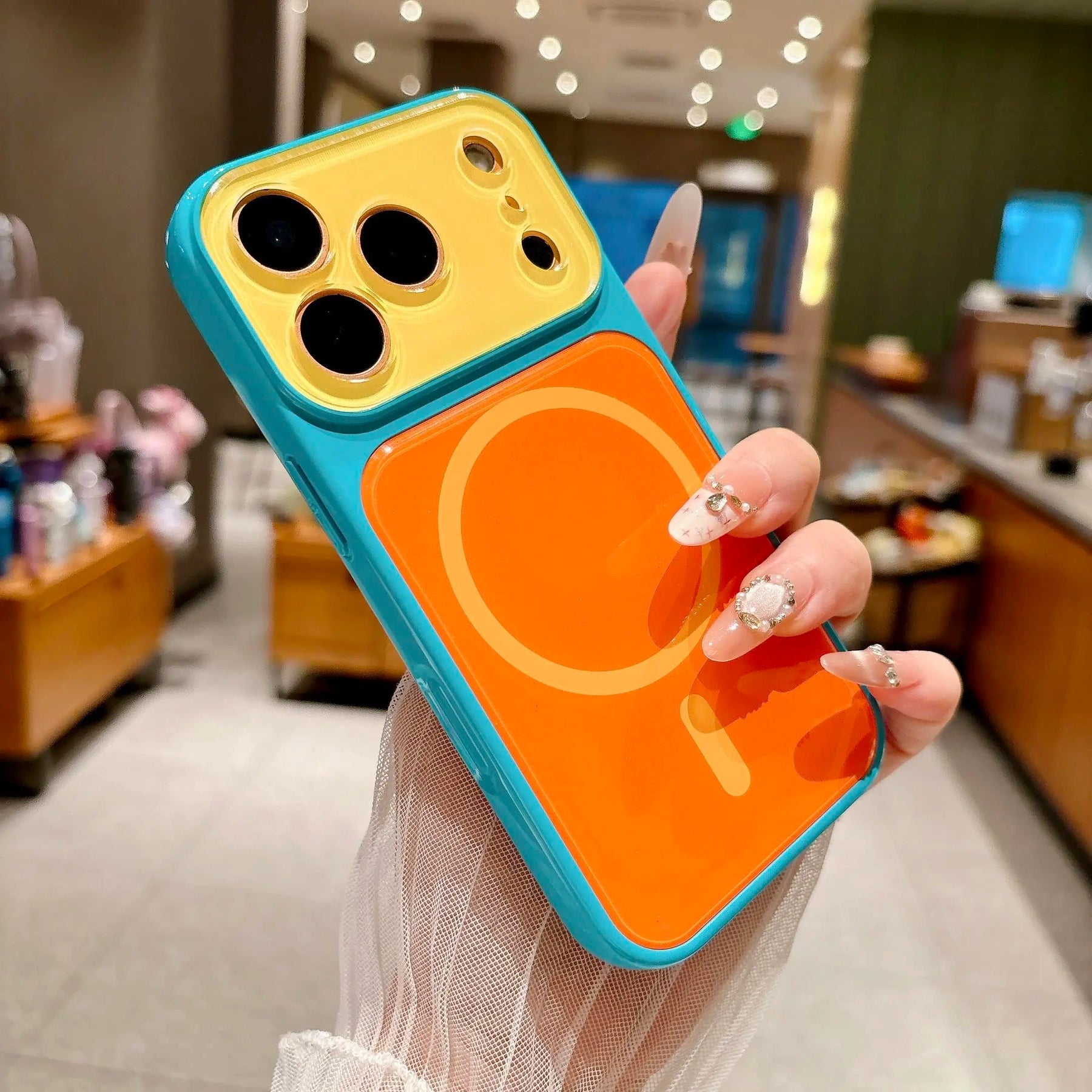 SummerFinds dopamine Contrast color newly upgraded with magnetic suction Suitable for iPhone 17 16 15 14 Pro Max Magnetic phone case Contrast color full lens protection Compatible with iPhone 17 Pro Max Magnetic phone case No paint peeling, anti-fall an (main image)