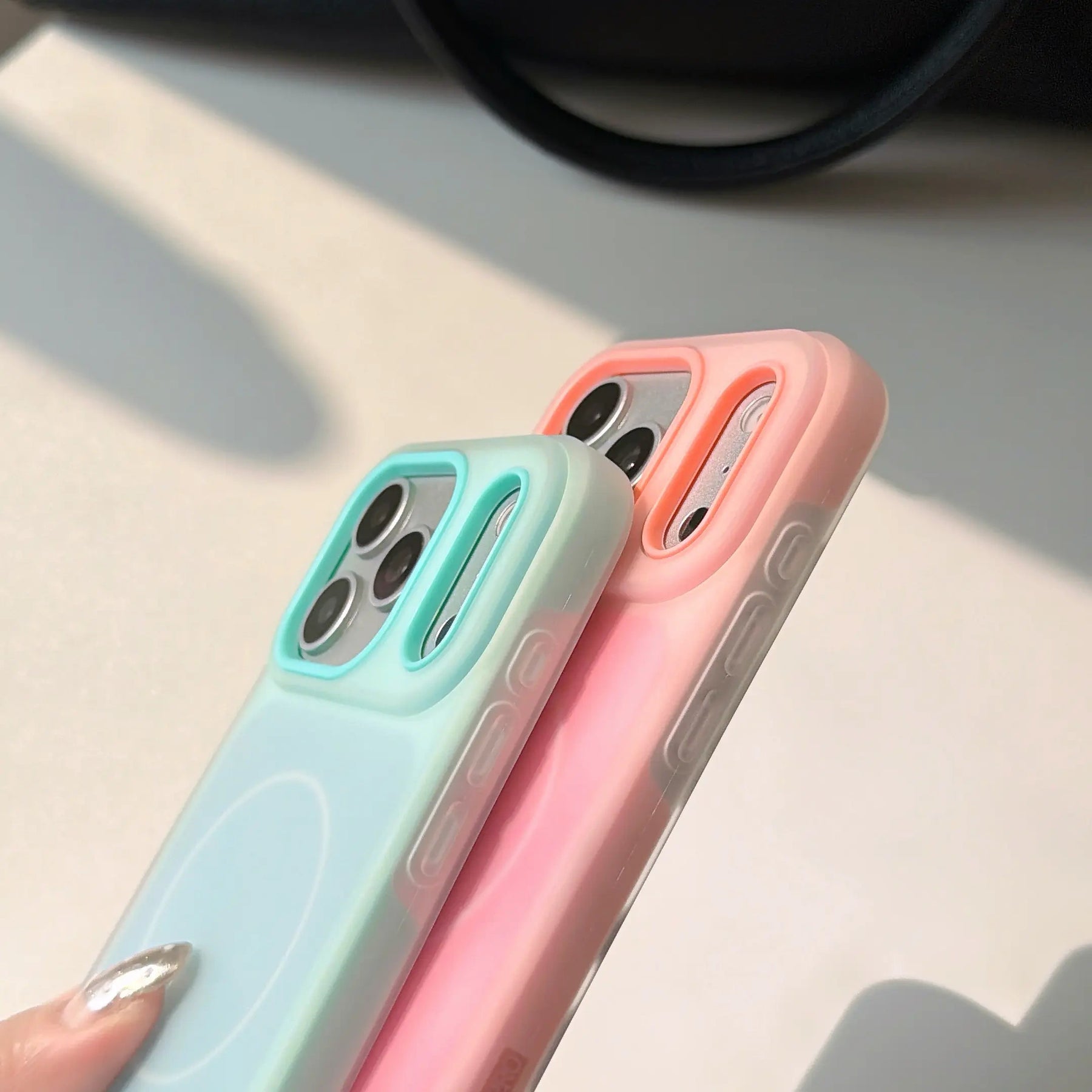 HISTORYOO for iPhone 17 Pro Max 16 Pro 15 14 Plus 13 12 11 Pro Magnetic (not strong) Defender 2 In 1 Dual Layer Jelly Soft Matte Clear Silicone + Candy Color-Blocking PC Hybrid Magsafe Wireless Charging Case Frosted Shockproof Bumper Luxury Back Cover (main image)