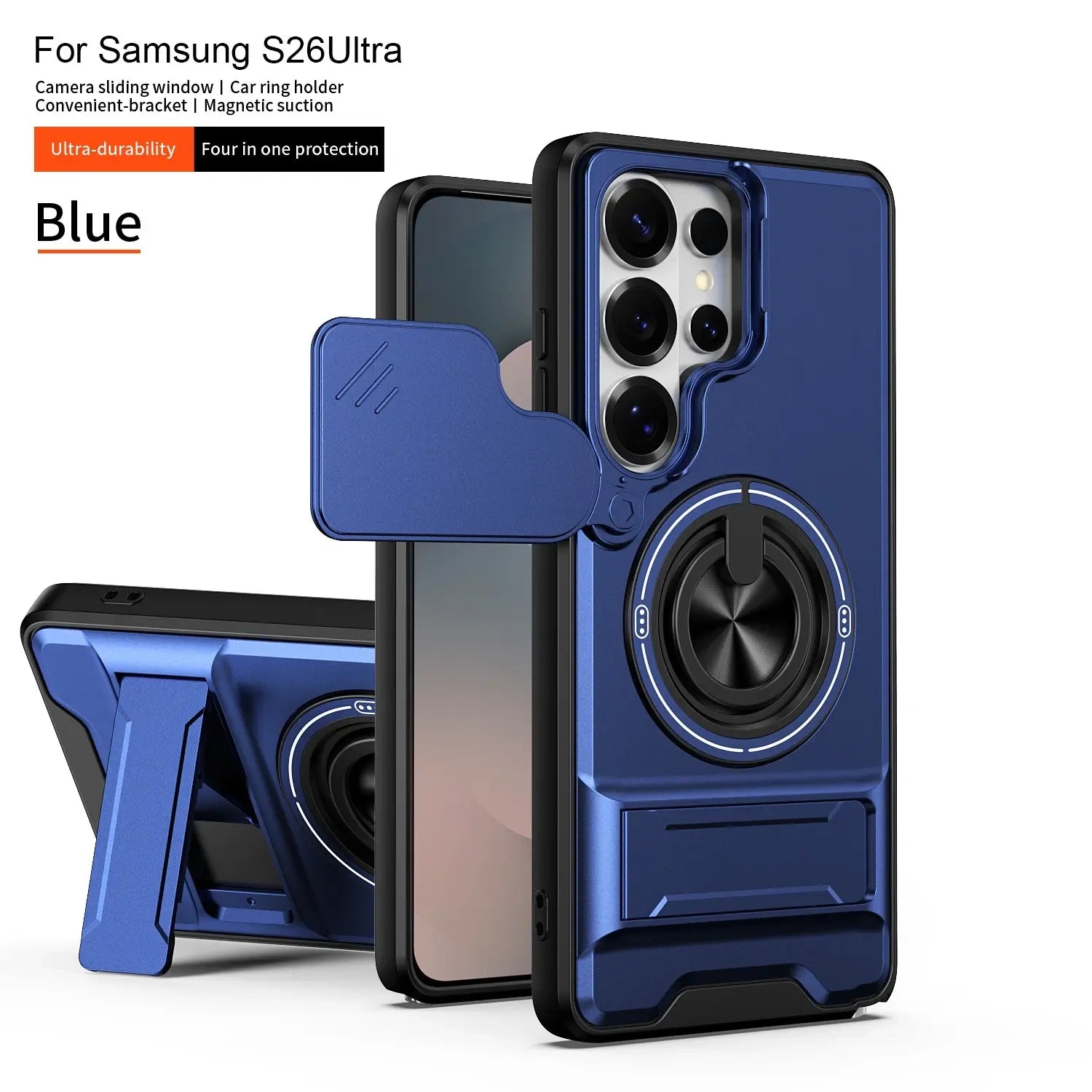 Military-Grade iPhone Case with Sliding Camera Cover & Ring Stand — view 9
