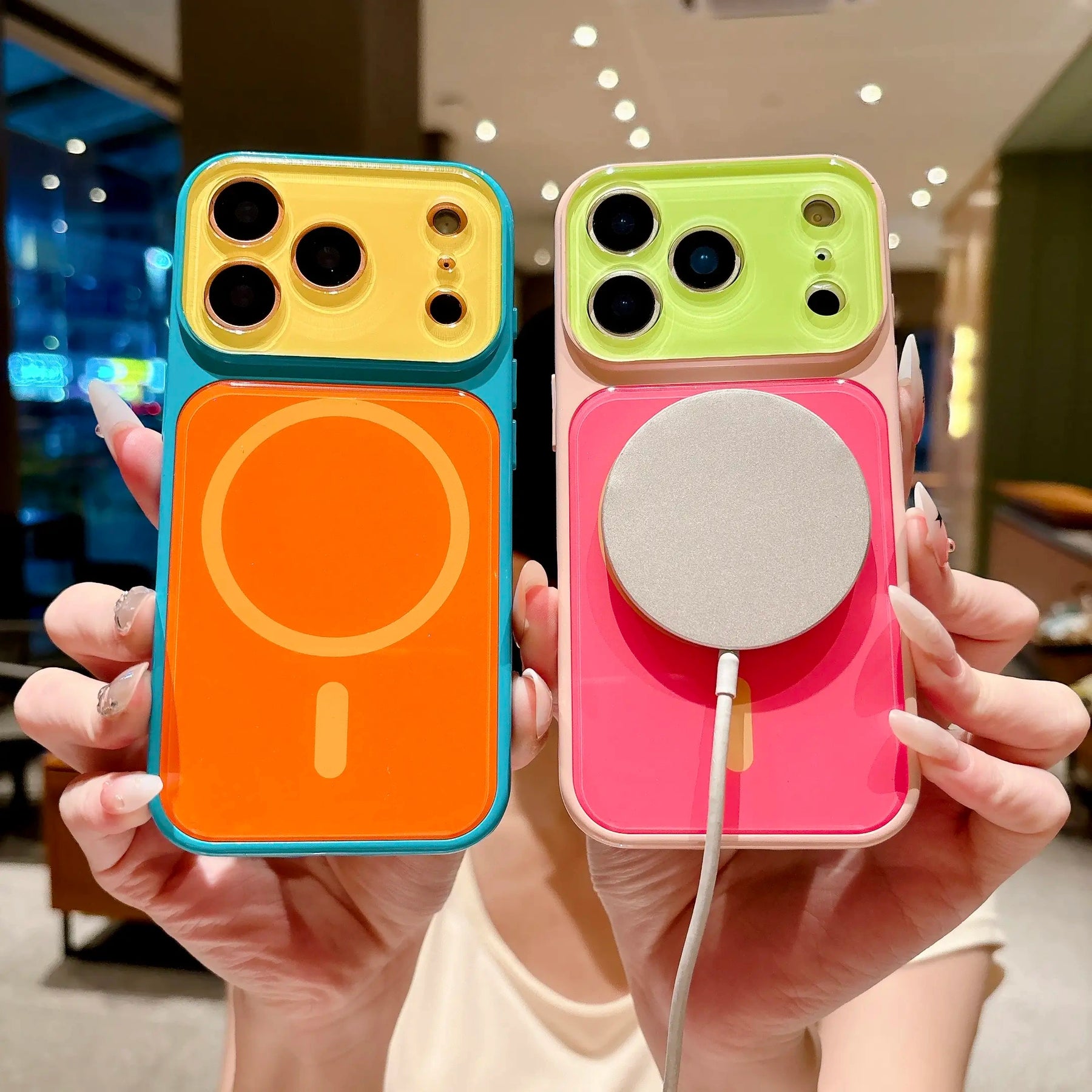 SummerFinds dopamine Contrast color newly upgraded with magnetic suction Suitable for iPhone 17 16 15 14 Pro Max Magnetic phone case Contrast color full lens protection Compatible with iPhone 17 Pro Max Magnetic phone case No paint peeling, anti-fall an (main image)