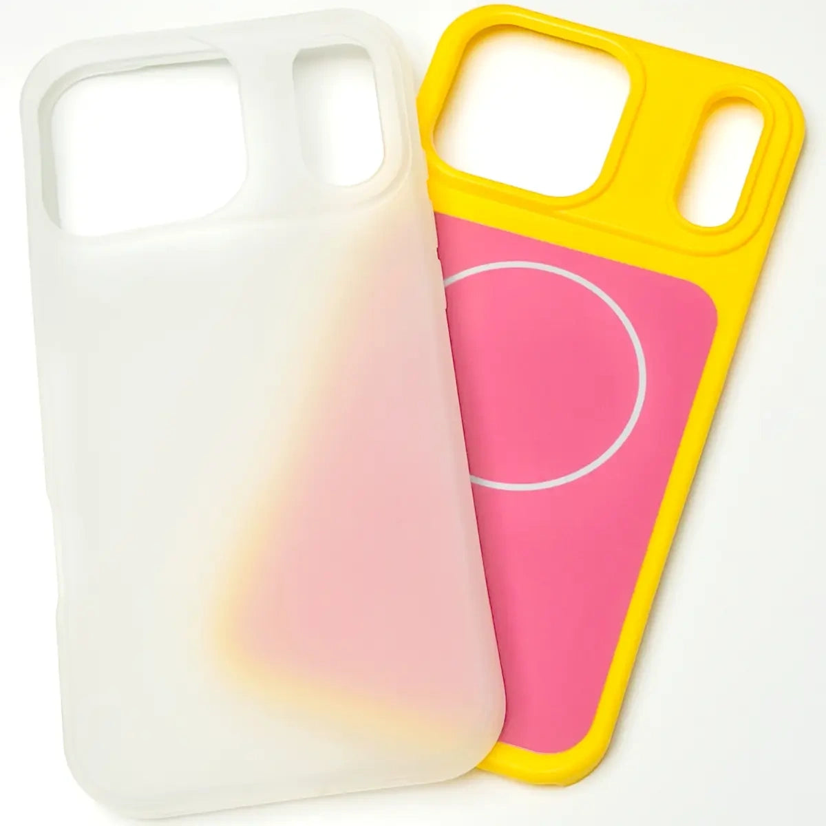 HISTORYOO for iPhone 17 Pro Max 16 Pro 15 14 Plus 13 12 11 Pro Magnetic (not strong) Defender 2 In 1 Dual Layer Jelly Soft Matte Clear Silicone + Candy Color-Blocking PC Hybrid Magsafe Wireless Charging Case Frosted Shockproof Bumper Luxury Back Cover - Color Yellow (variant image)
