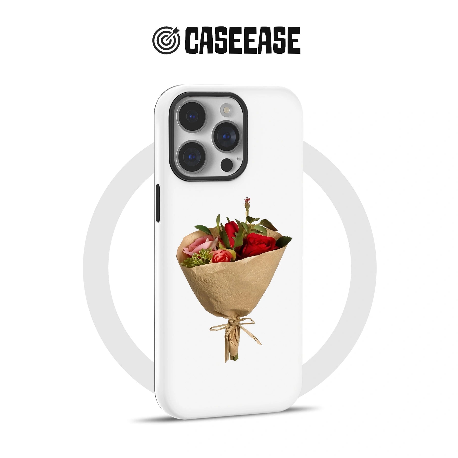 Funda para teléfono con un elegante ramo de flores: diseño floral romántico