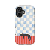 Hanging Cat and Checkerboard Phone Case