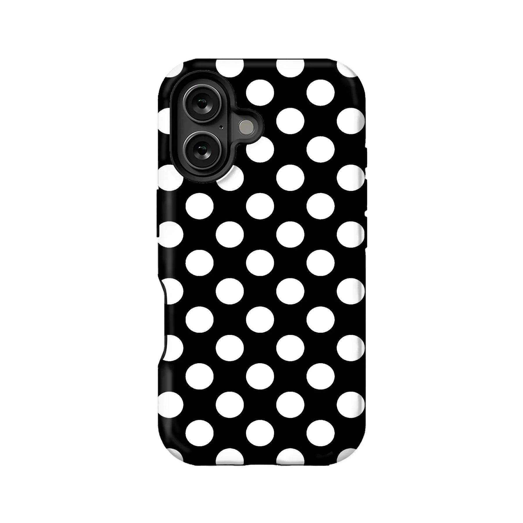Funda clásica para teléfono con lunares blancos y negros