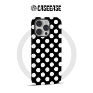 Funda clásica para teléfono con lunares blancos y negros