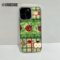 Funda para teléfono Apple con diseño de mariquita y manzana: un bonito diseño natural