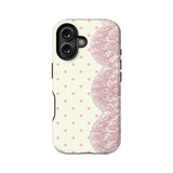 Chic Pink Lace Polka Dot Phone Case