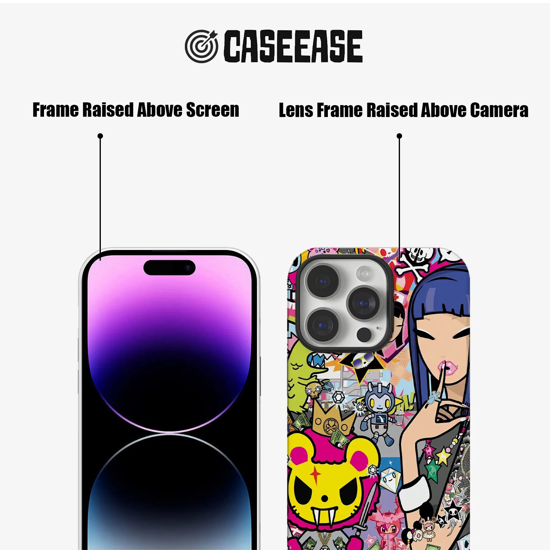 Vibrant Cartoon Collage Phone Case