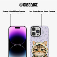 Cute Cat Phone Case with Floral Design