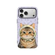 Cute Cat Phone Case with Floral Design