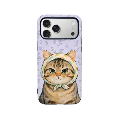 Cute Cat Phone Case with Floral Design
