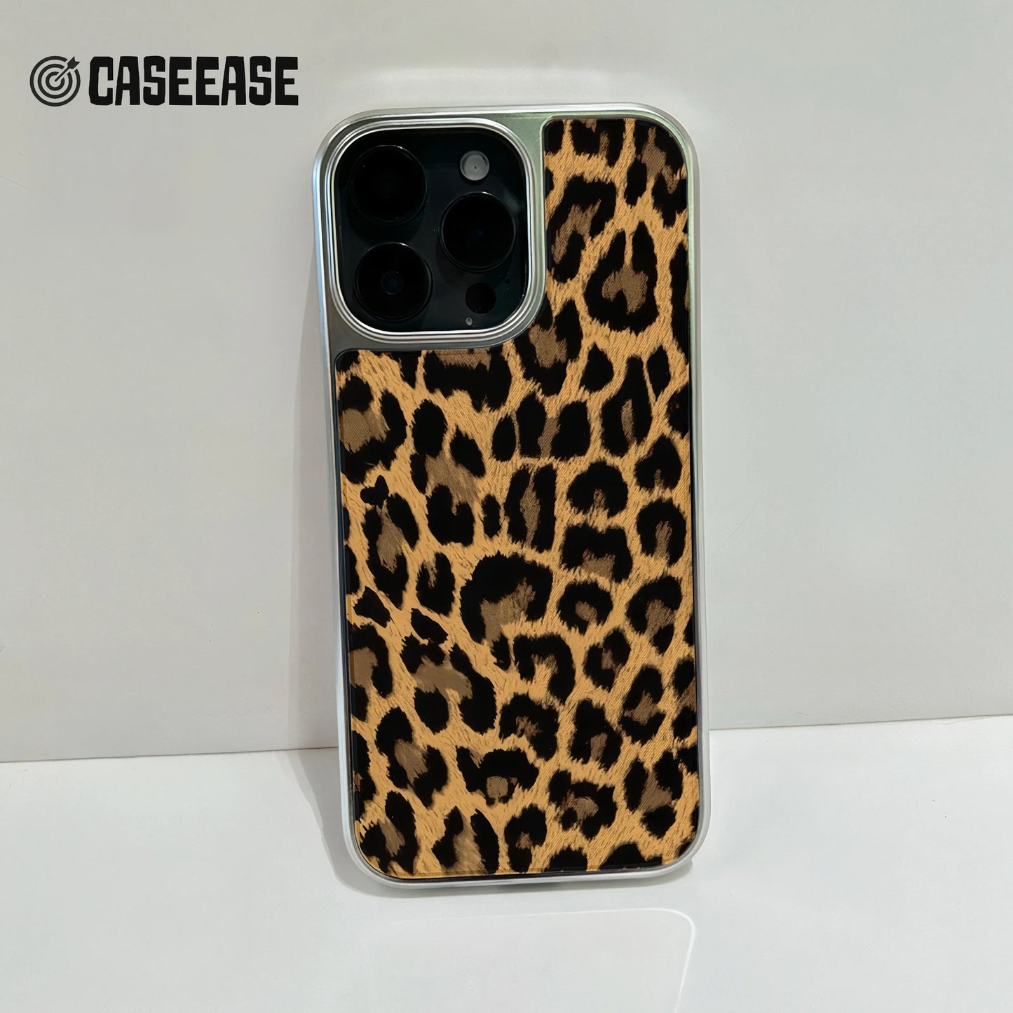 Holographic Chrome Leopard Phone Case for iPhone 14 - Fierce Animal Print