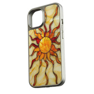 Holographic Chrome Sun Phone Case - Stained Glass Design & Vibrant Colors (Flat Printed Design, Not 3D)