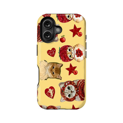 Cute Cat and Strawberry Phone Case