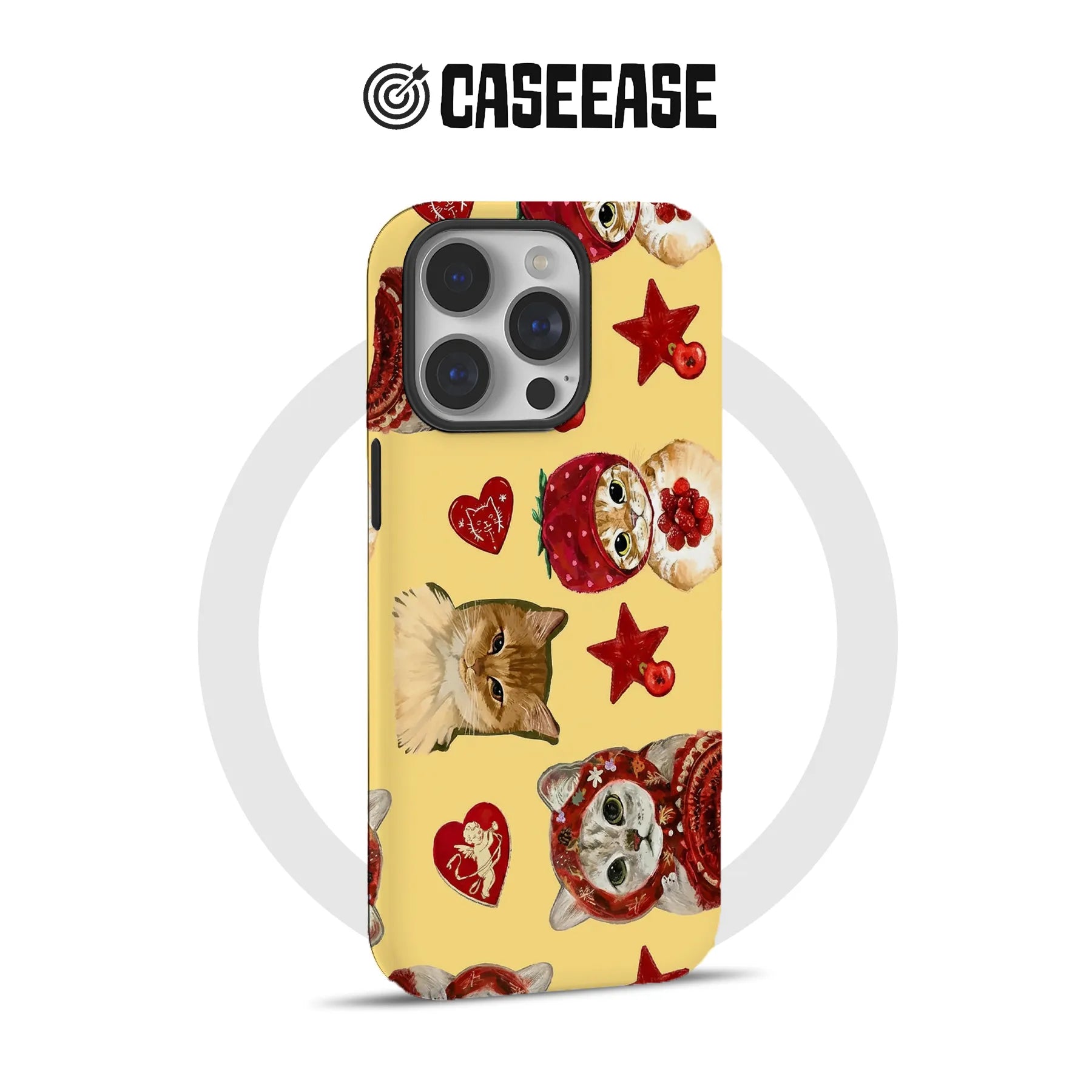 Cute Cat and Strawberry Phone Case