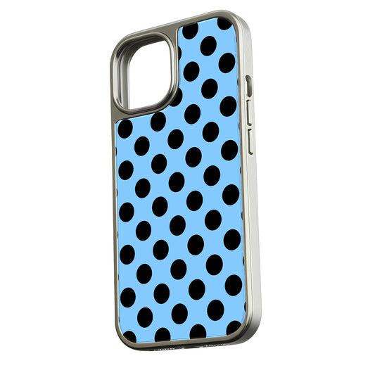 Holographic Chrome Polka Dot Phone Case - Blue & Black