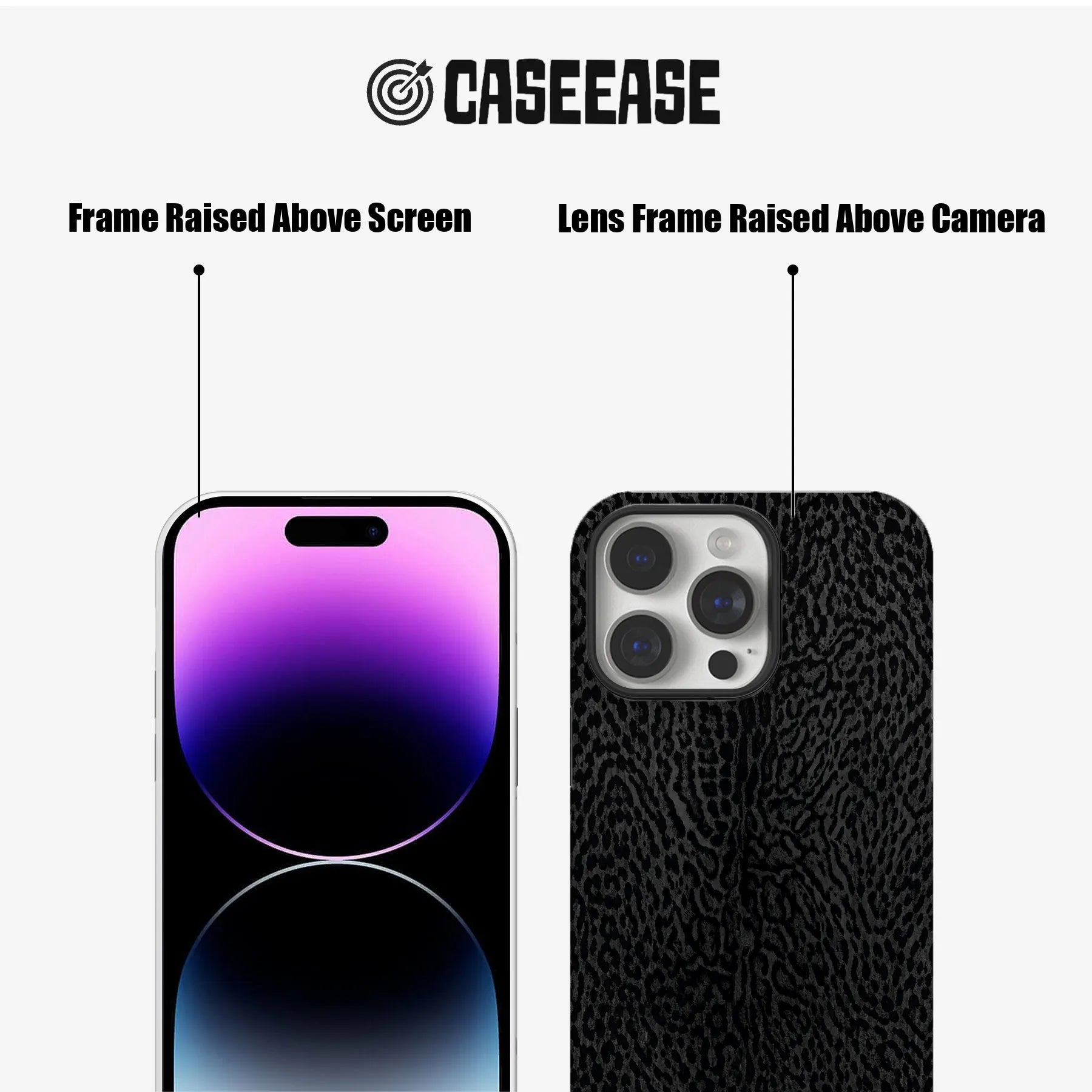Stylish Black Leopard Print Phone Case