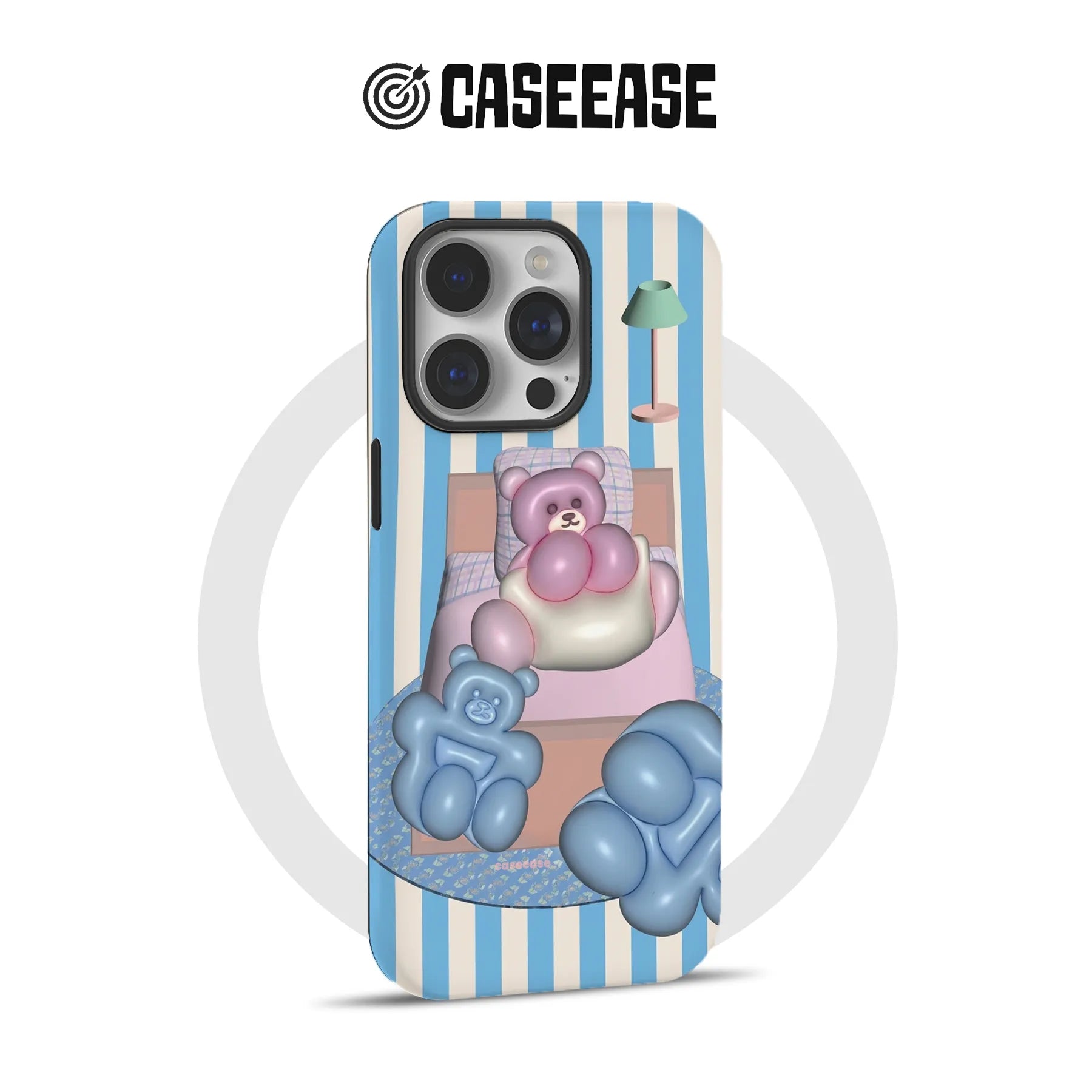 Cute Cartoon Bear Phone Case with Balloon Design