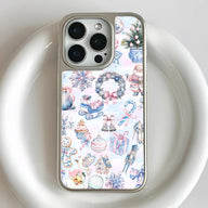 Holographic Chrome Christmas Phone Case - Festive Holiday Print