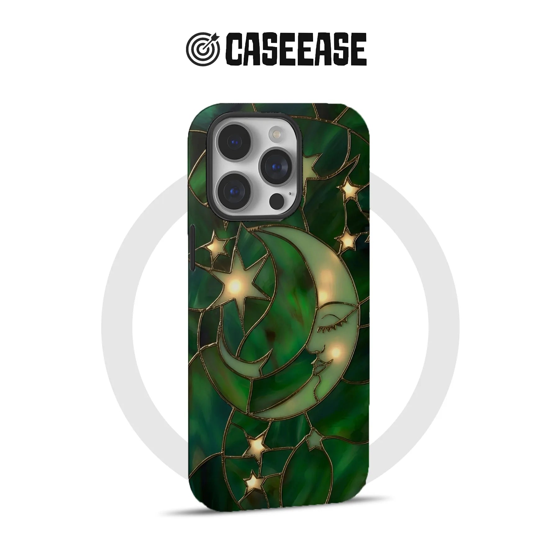 Moon and Stars Phone Case (Flat Printed Design, Not 3D)