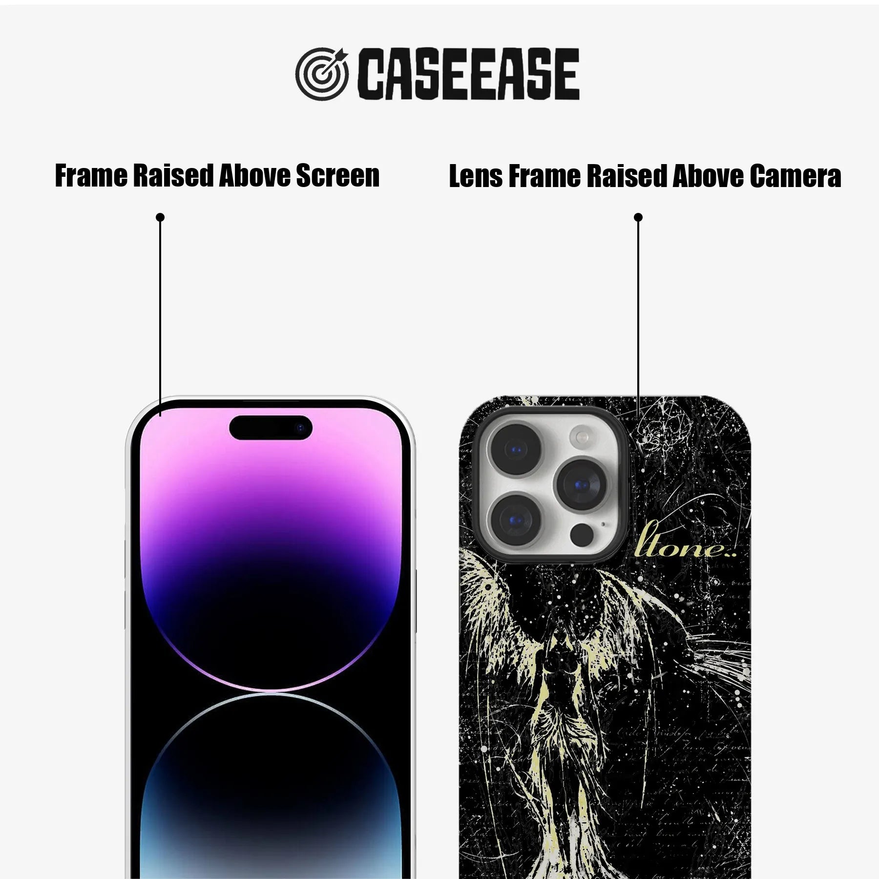 Elegant Black Angel Phone Case