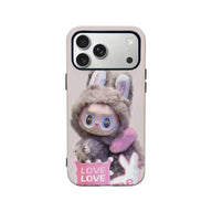 Bonita funda para teléfono con forma de conejito de peluche