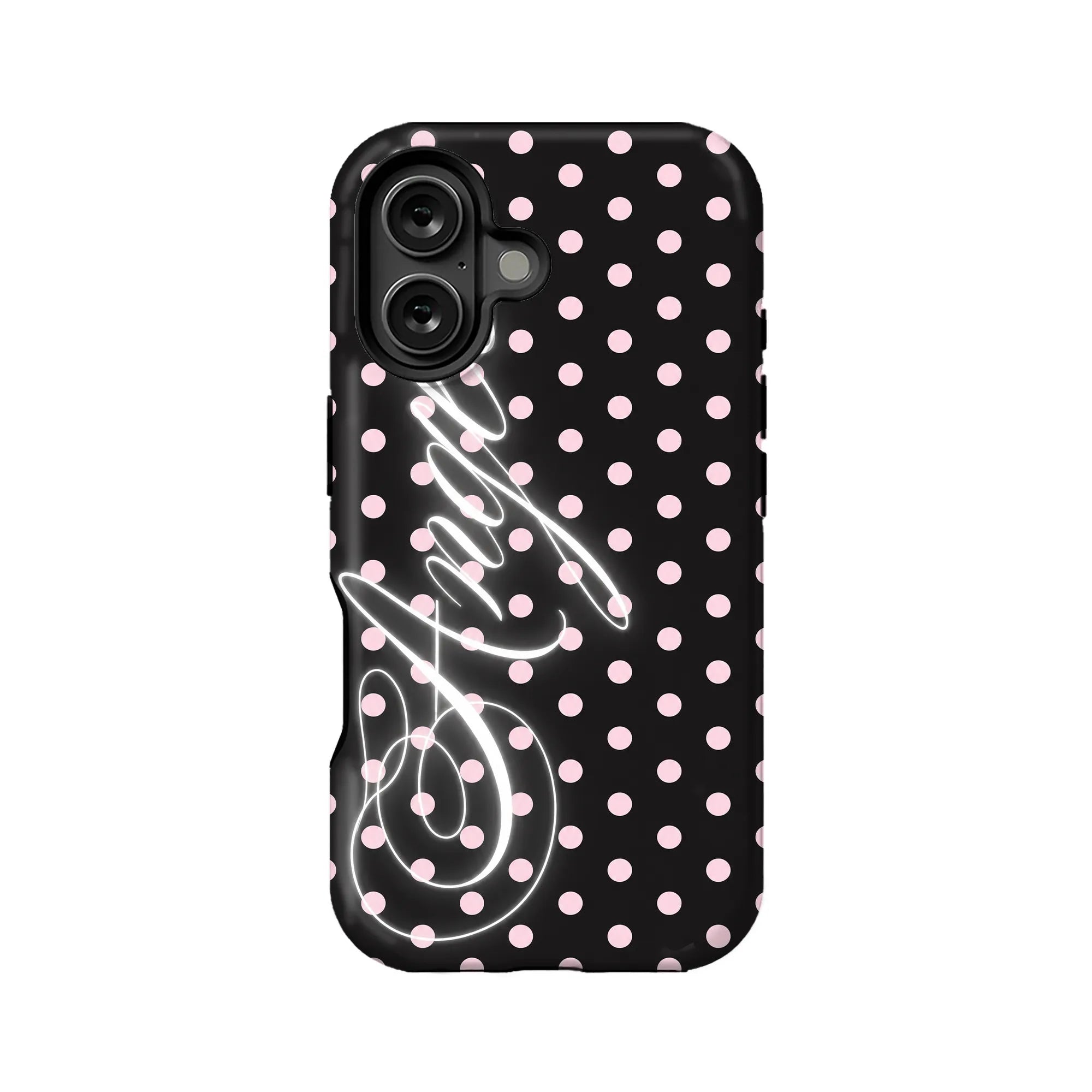 Stylish Polka Dot Phone Case with Neon Design