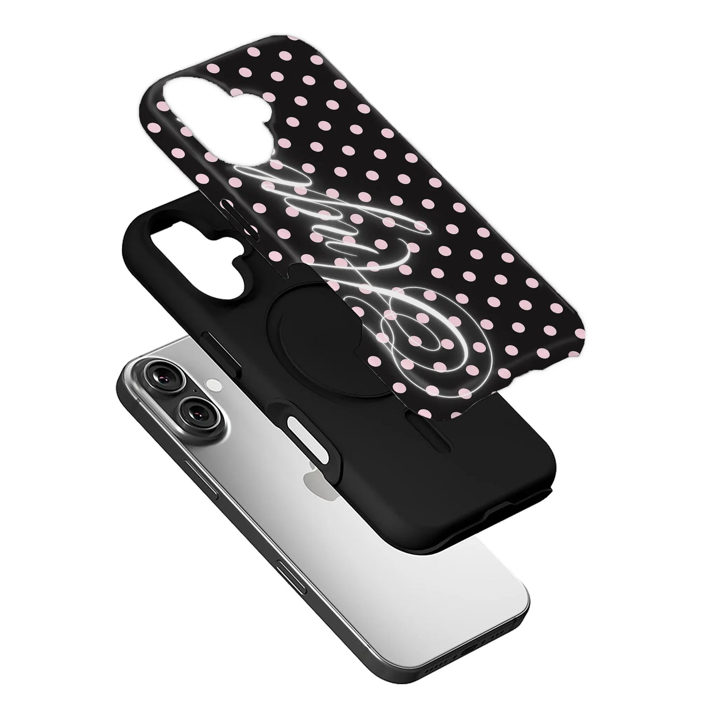 Stylish Polka Dot Phone Case with Neon Design