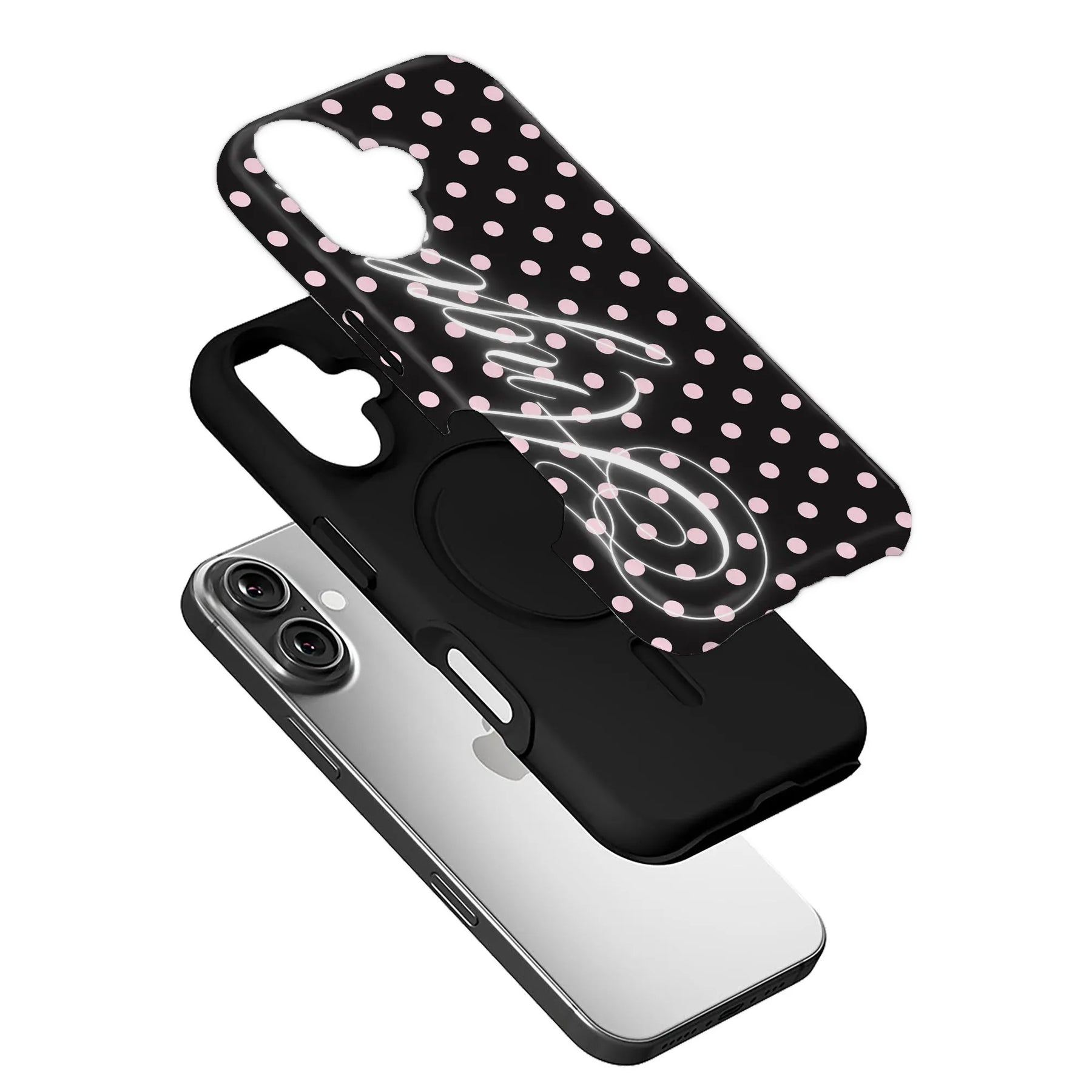 Stylish Polka Dot Phone Case with Neon Design