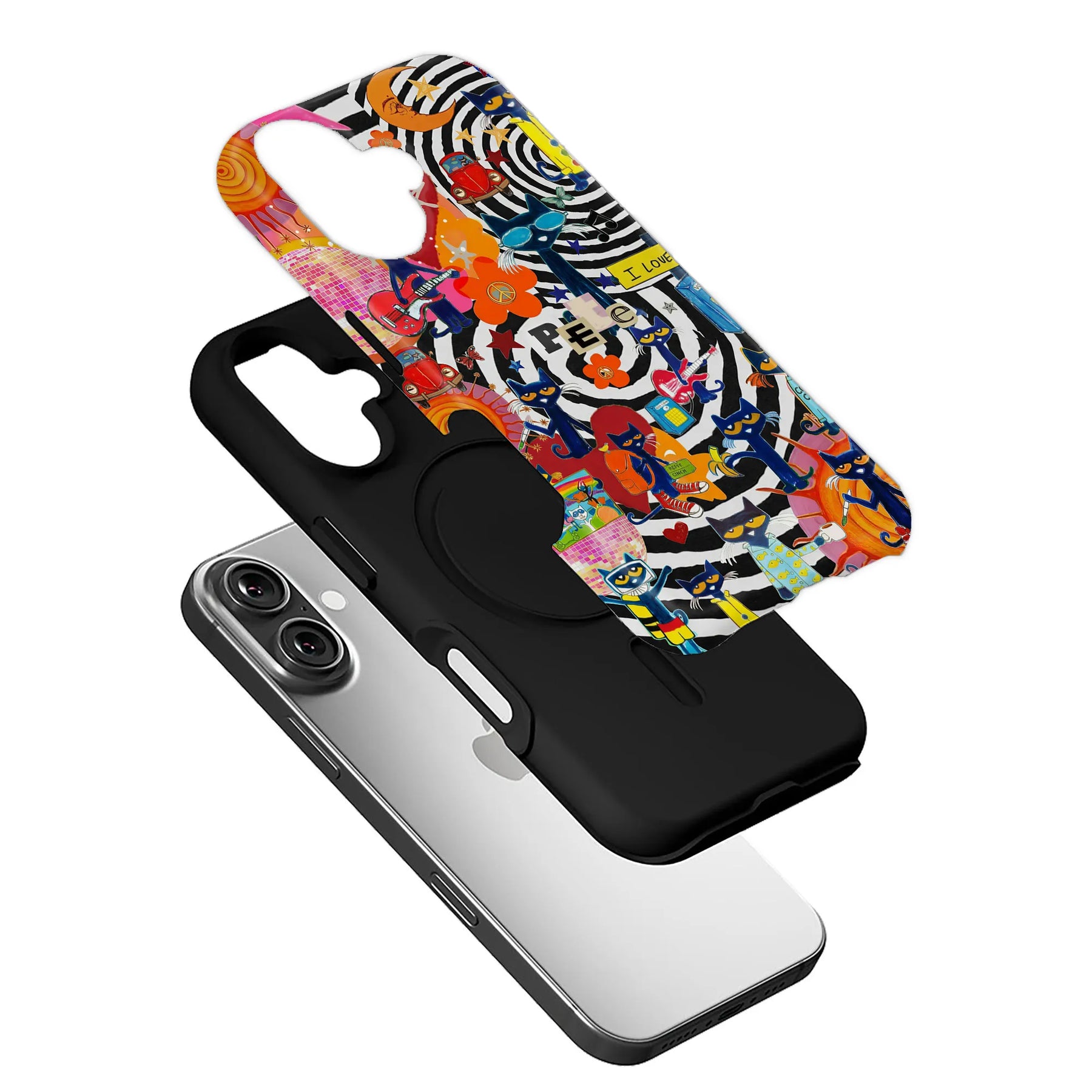 Whimsical Cat Illustration Phone Case