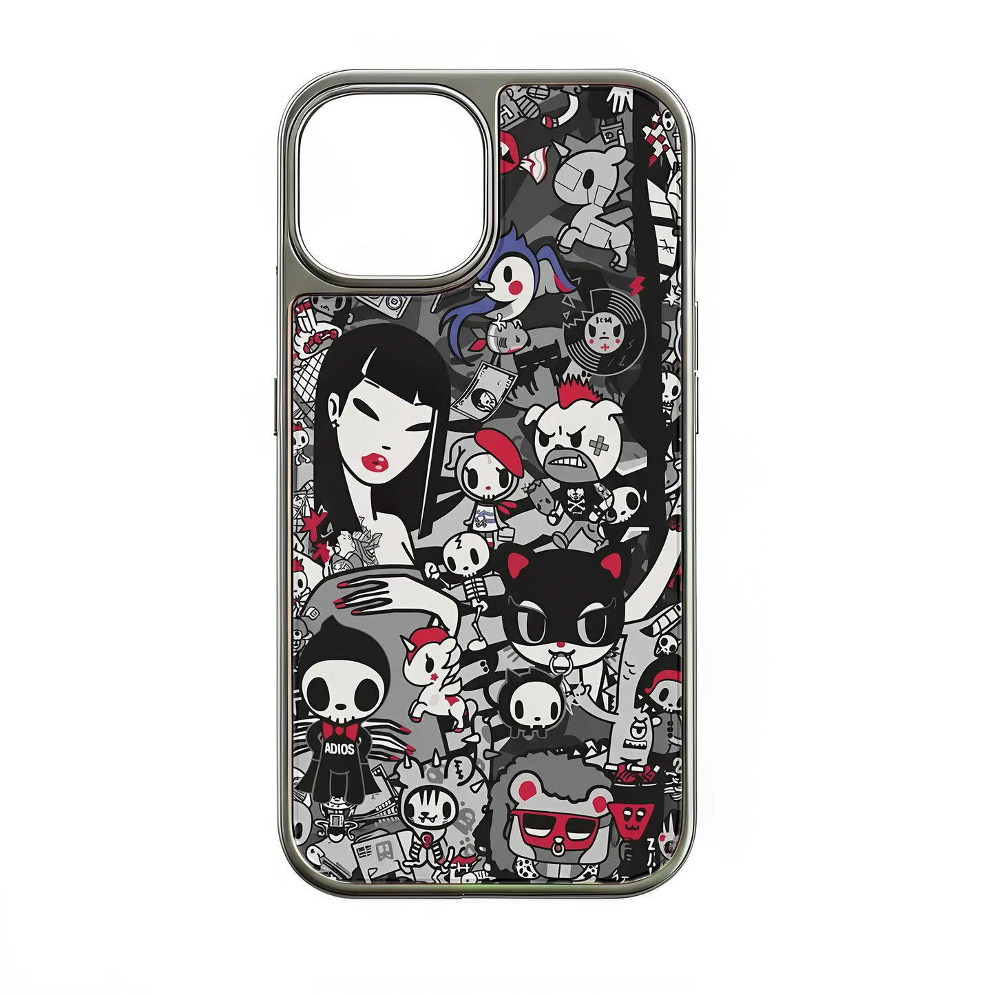 Holographic Chrome Phone Case - Graffiti Art Design