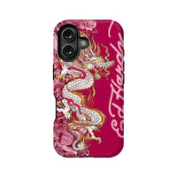 Ed Hardy White Dragon Floral Phone Case for iPhone