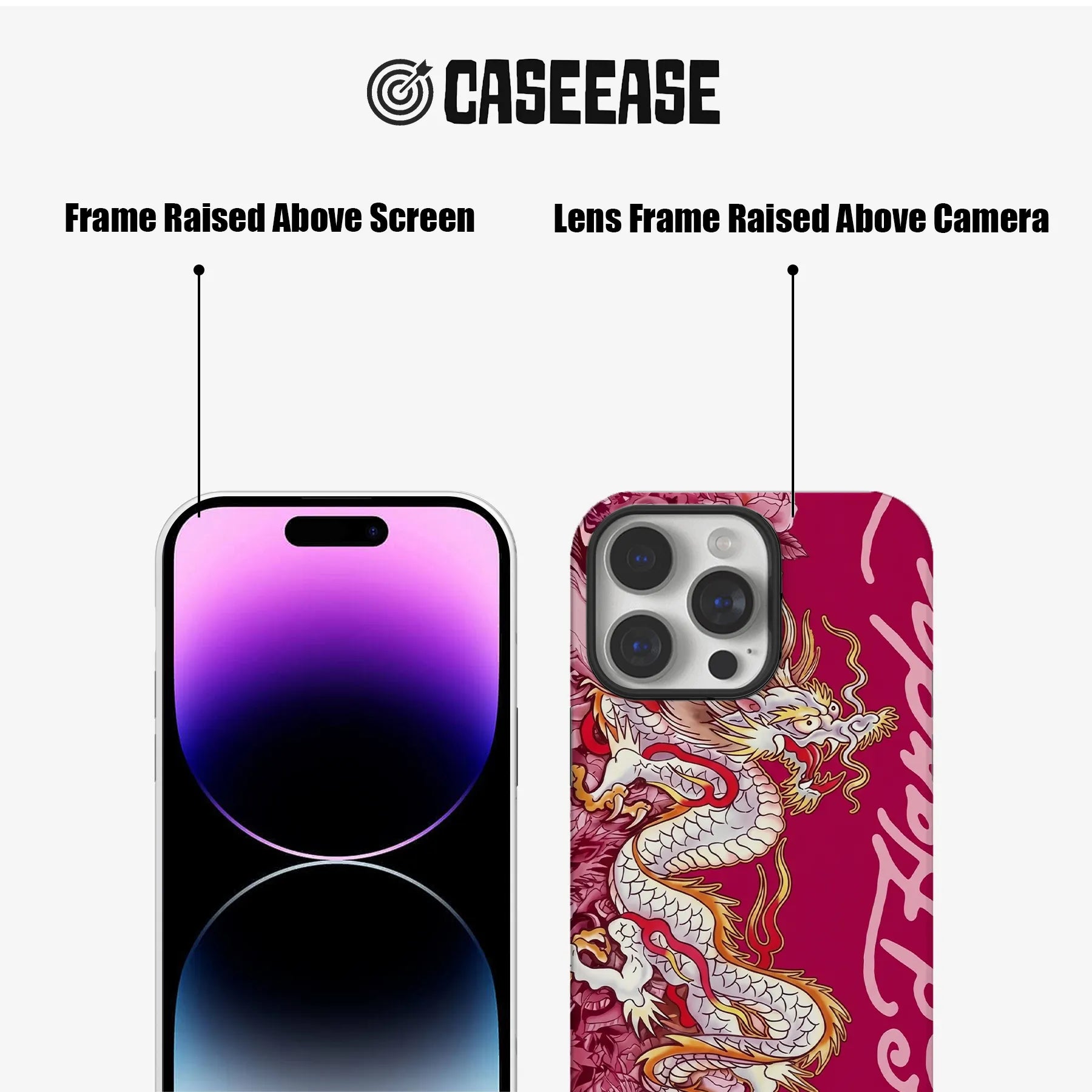 Ed Hardy White Dragon Floral Phone Case for iPhone