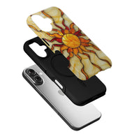 Stained Glass Sun Art Phone Case (Flat Printed Design, Not 3D)
