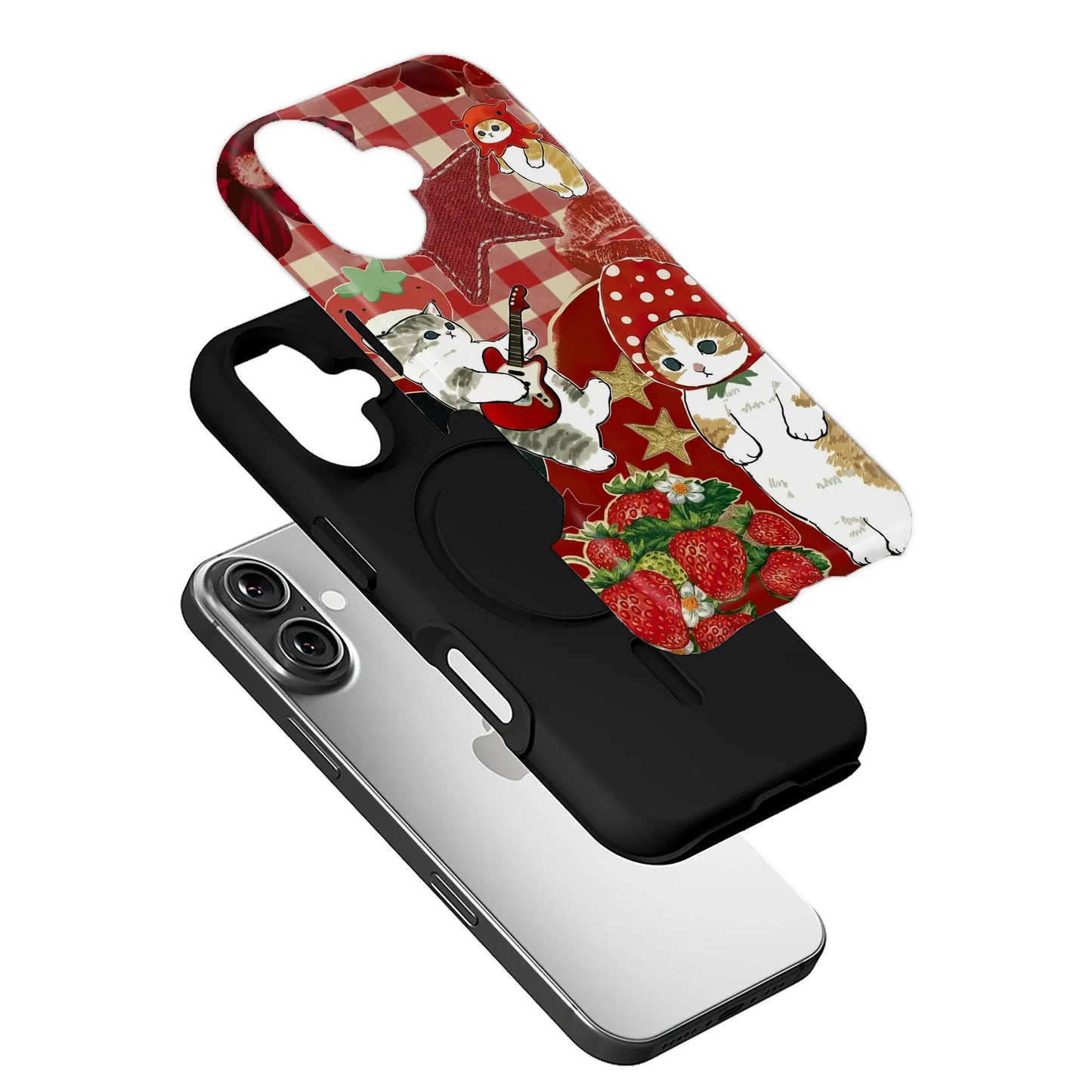 Cute Cat Strawberry Phone Case