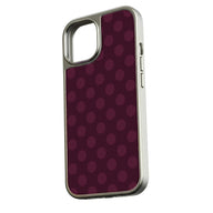 Holographic Chrome Polka Dot Phone Case - Stylish Burgundy Design
