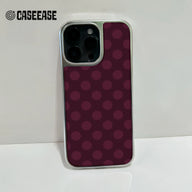 Holographic Chrome Polka Dot Phone Case - Stylish Burgundy Design