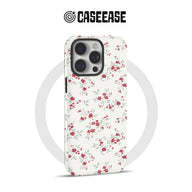 Funda rústica para teléfono con flores rojas: fresca y natural