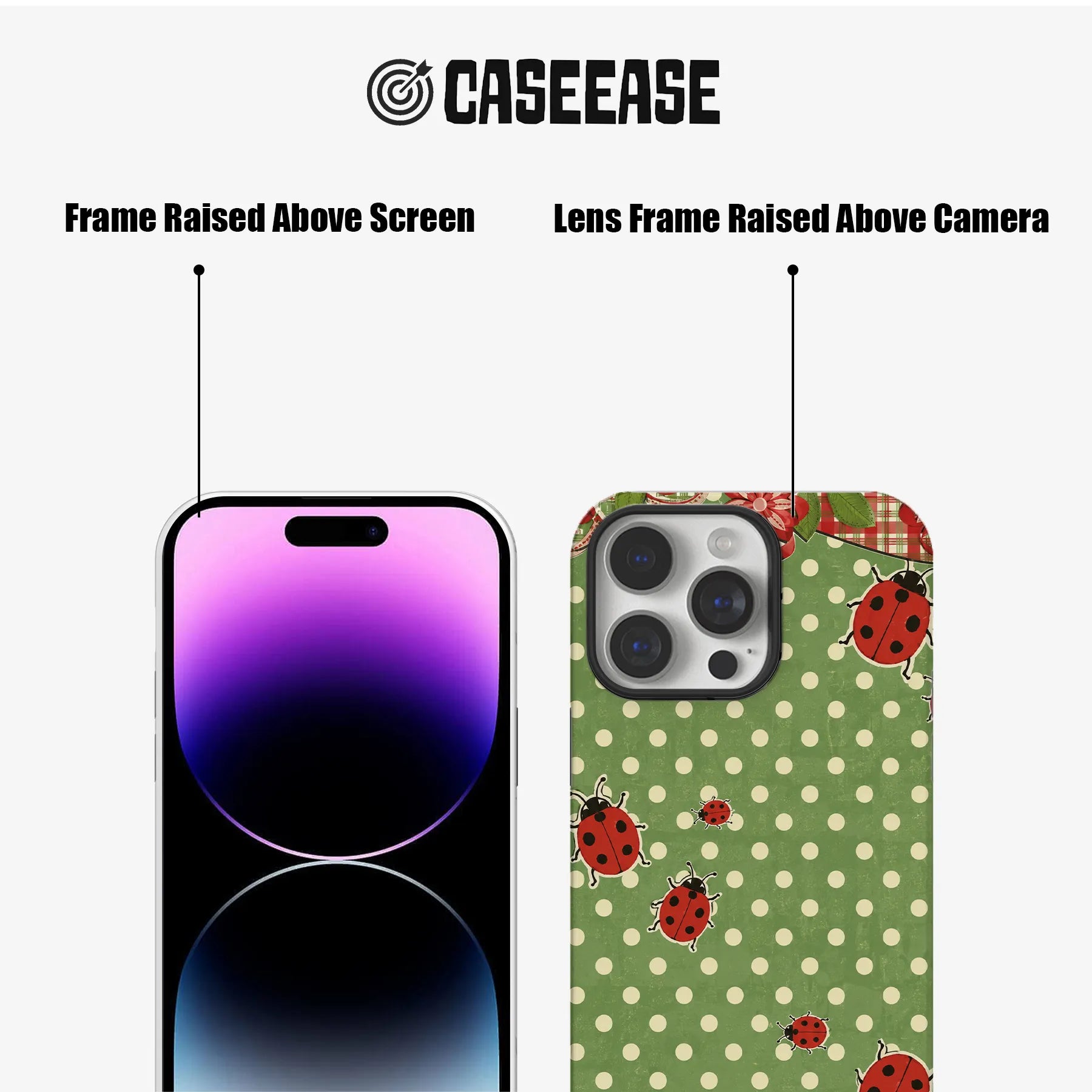 Vintage Ladybug Pattern Phone Case