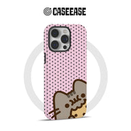 Cute Pusheen Cat Phone Case - Pink Polka Dot Design