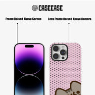 Cute Pusheen Cat Phone Case - Pink Polka Dot Design