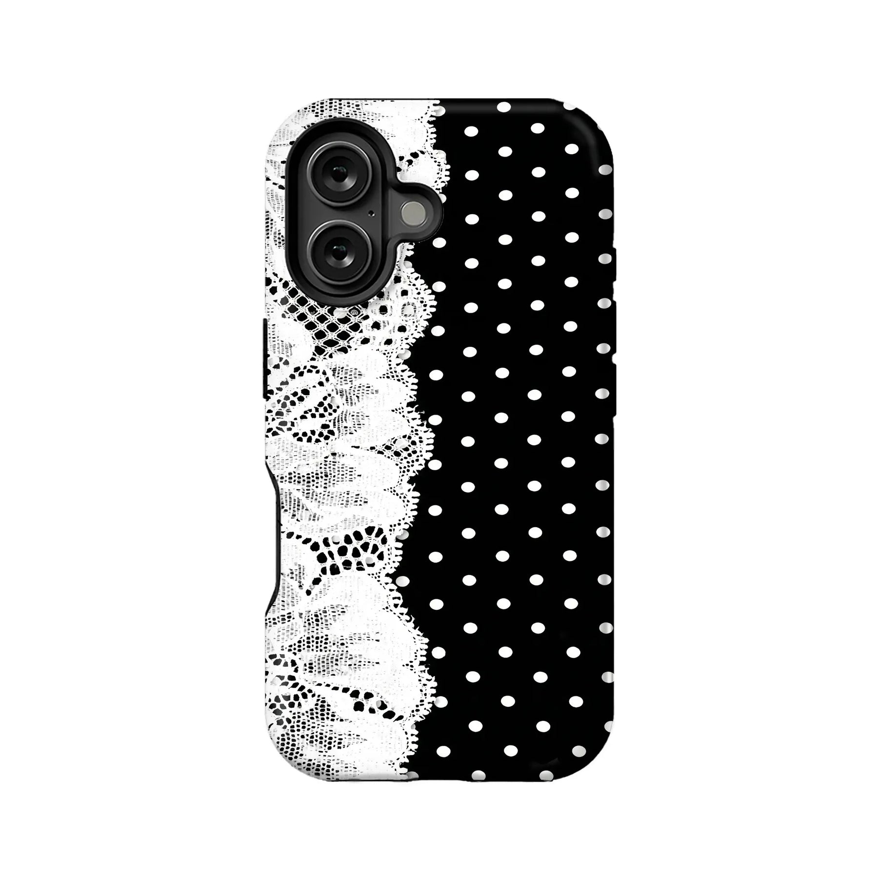 Chic Polka Dot and Lace Phone Case