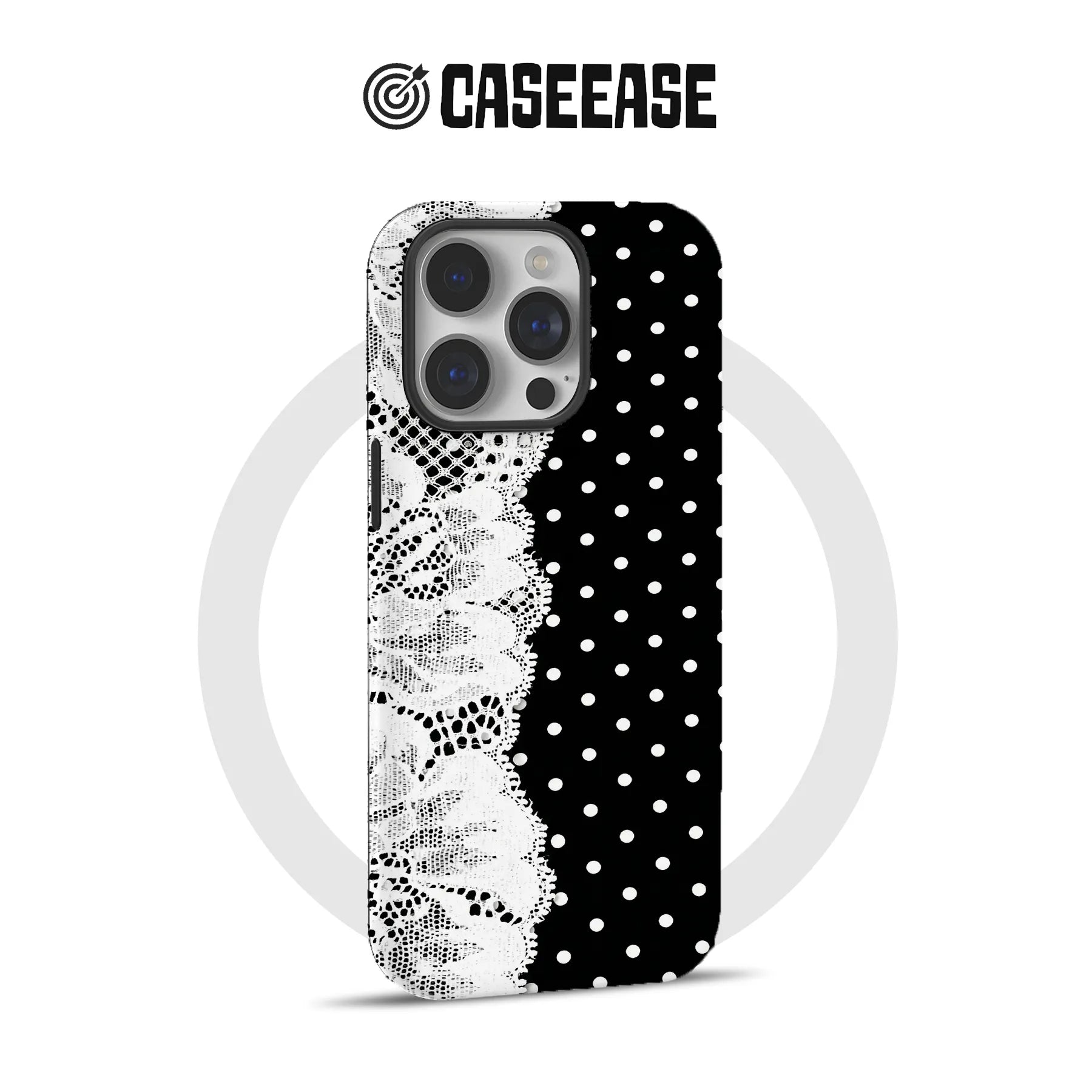 Chic Polka Dot and Lace Phone Case