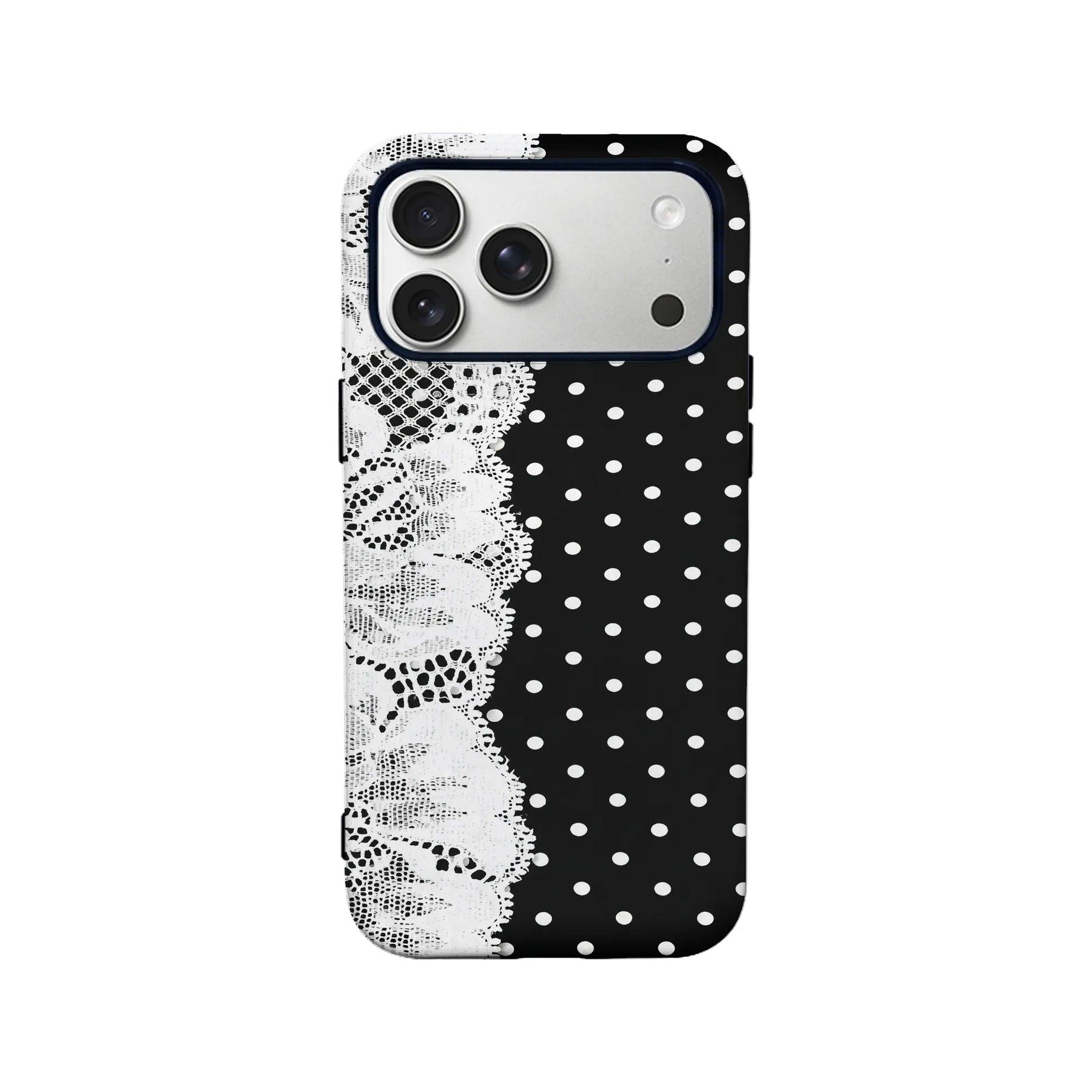 Chic Polka Dot and Lace Phone Case