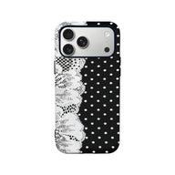 Chic Polka Dot and Lace Phone Case