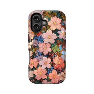 Funda para teléfono con diseño floral floreciente: Sakura y flores azules