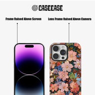 Funda para teléfono con diseño floral floreciente: Sakura y flores azules