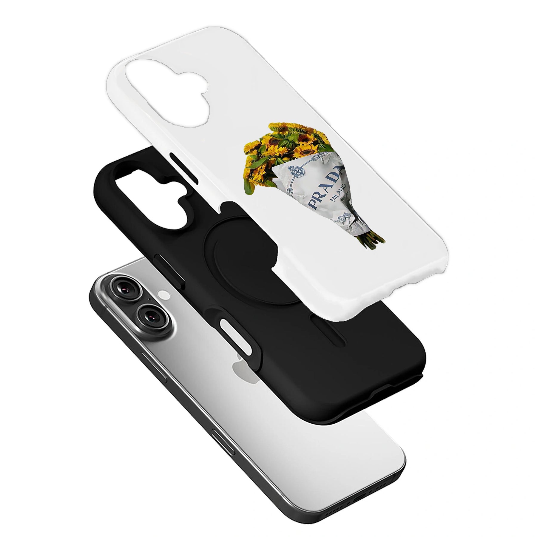 Elegant Sunflower Bouquet Phone Case – Luxe Prada Design
