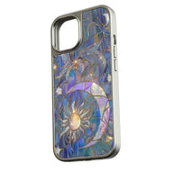 Holographic Chrome Phone Case - Celestial Stained Glass Design (Flat Printed Design, Not 3D)